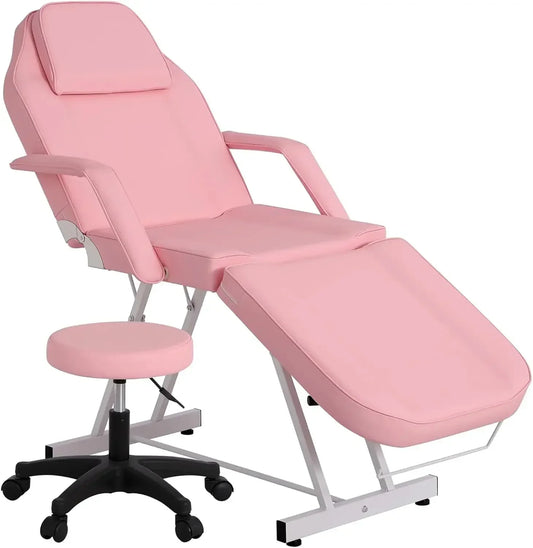 Multipurpose 3-Section Spa Massage Table with Hydraulic Stool
