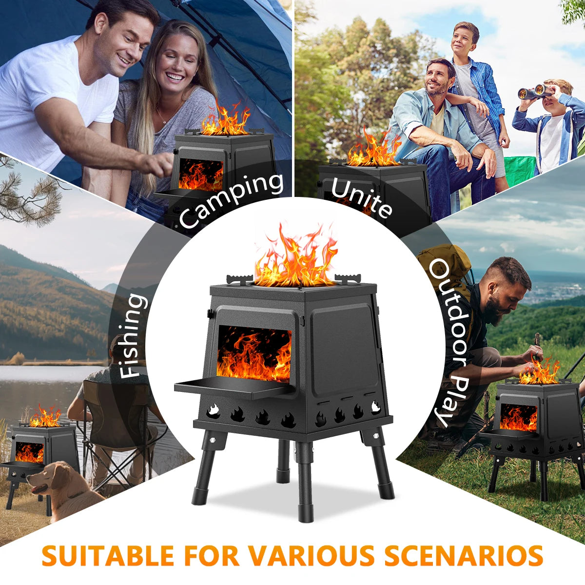 Wood Burning Camp Stove  Cast Iron
