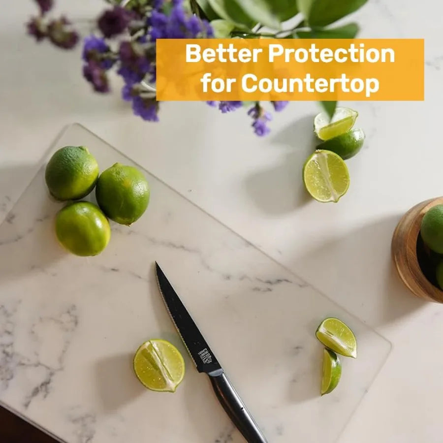 Acrylic cutting board with counter lip