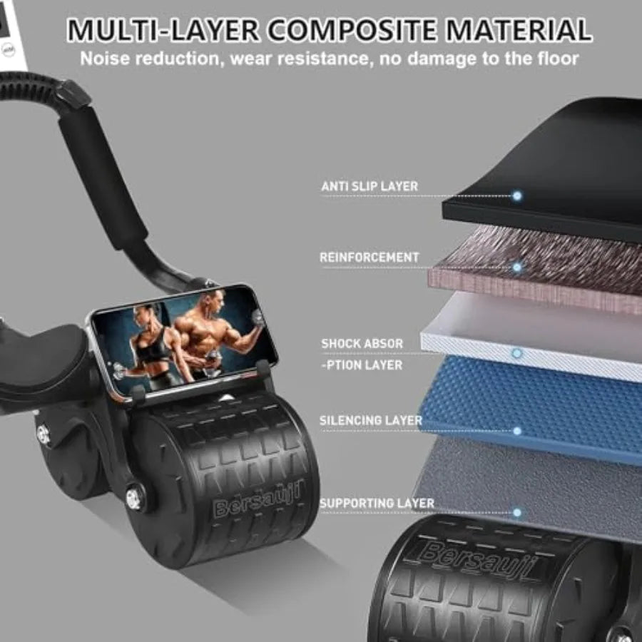 Ab Roller Wheel with Knee Mat andTimer