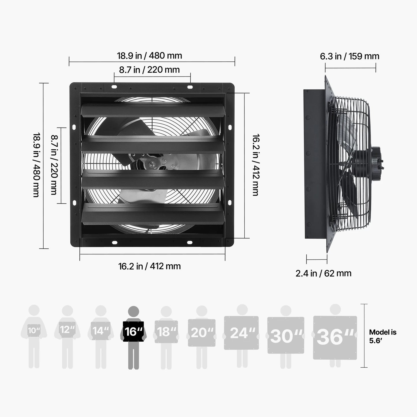 Wall Mounted Attic Vent Fan with Smart Programming