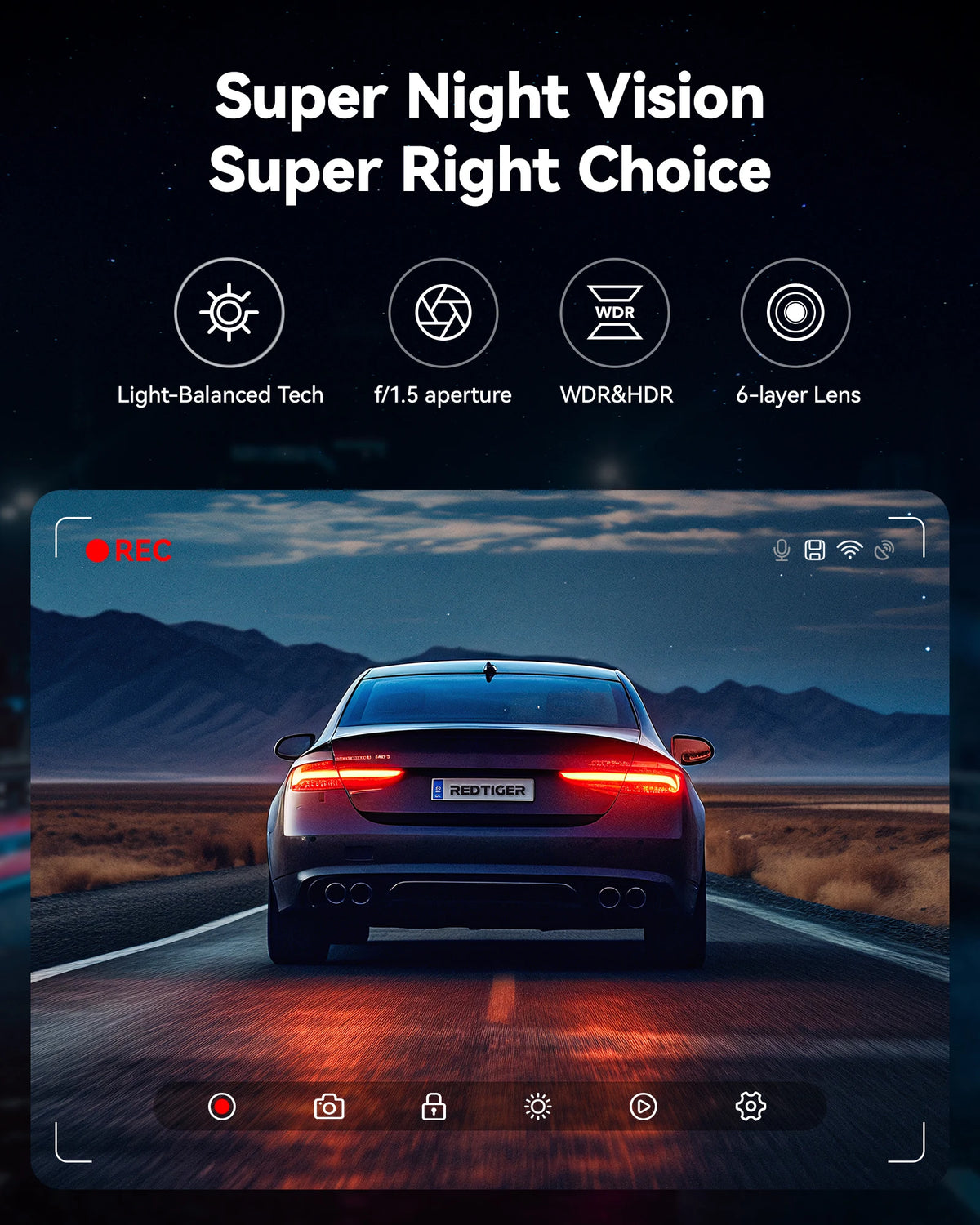 4K+1080P Dash Cam
