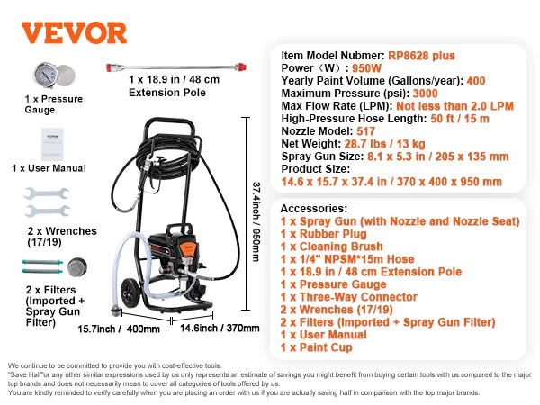 Airless Paint Sprayer 3000PSI