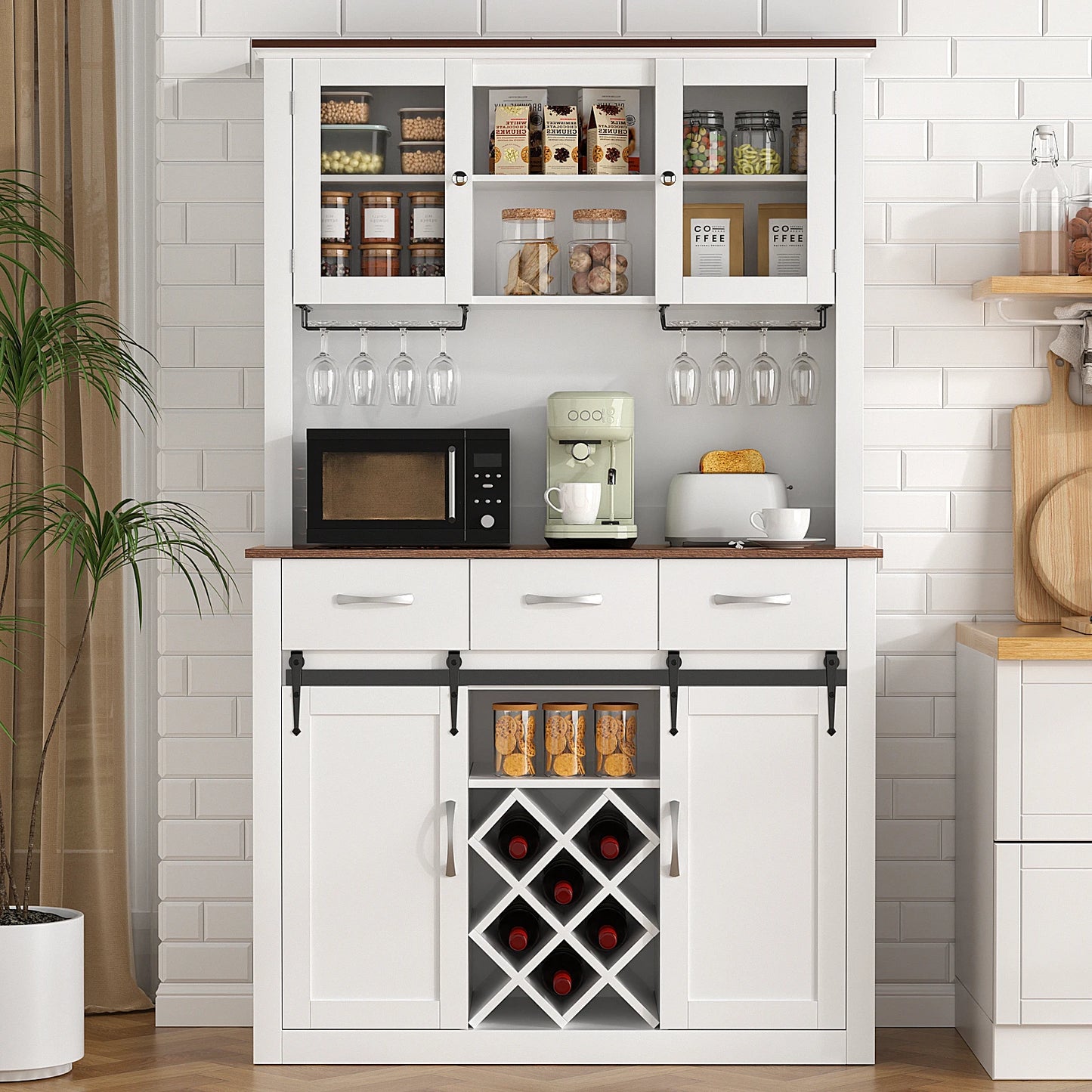 72" Tall Farmhouse Kitchen Pantry