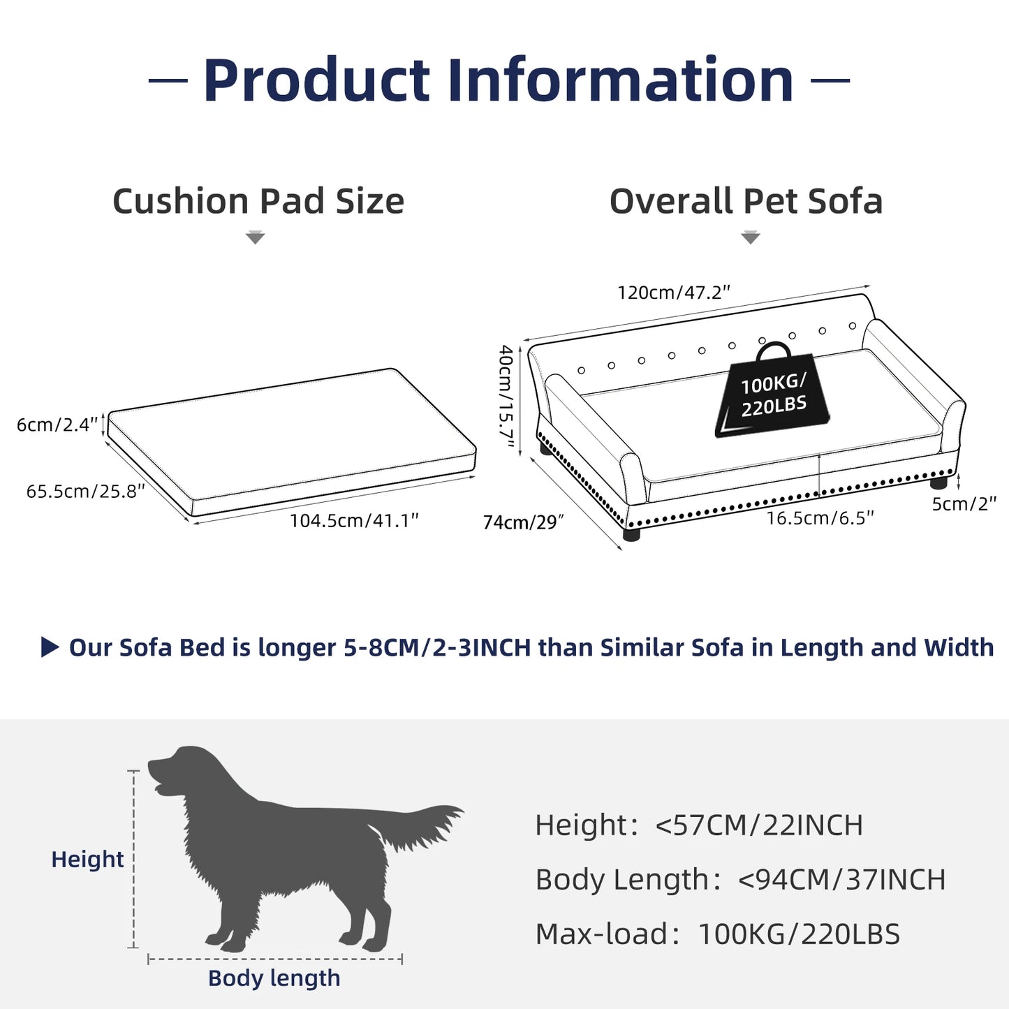 Extra Large Dog Sofa Couch Bed