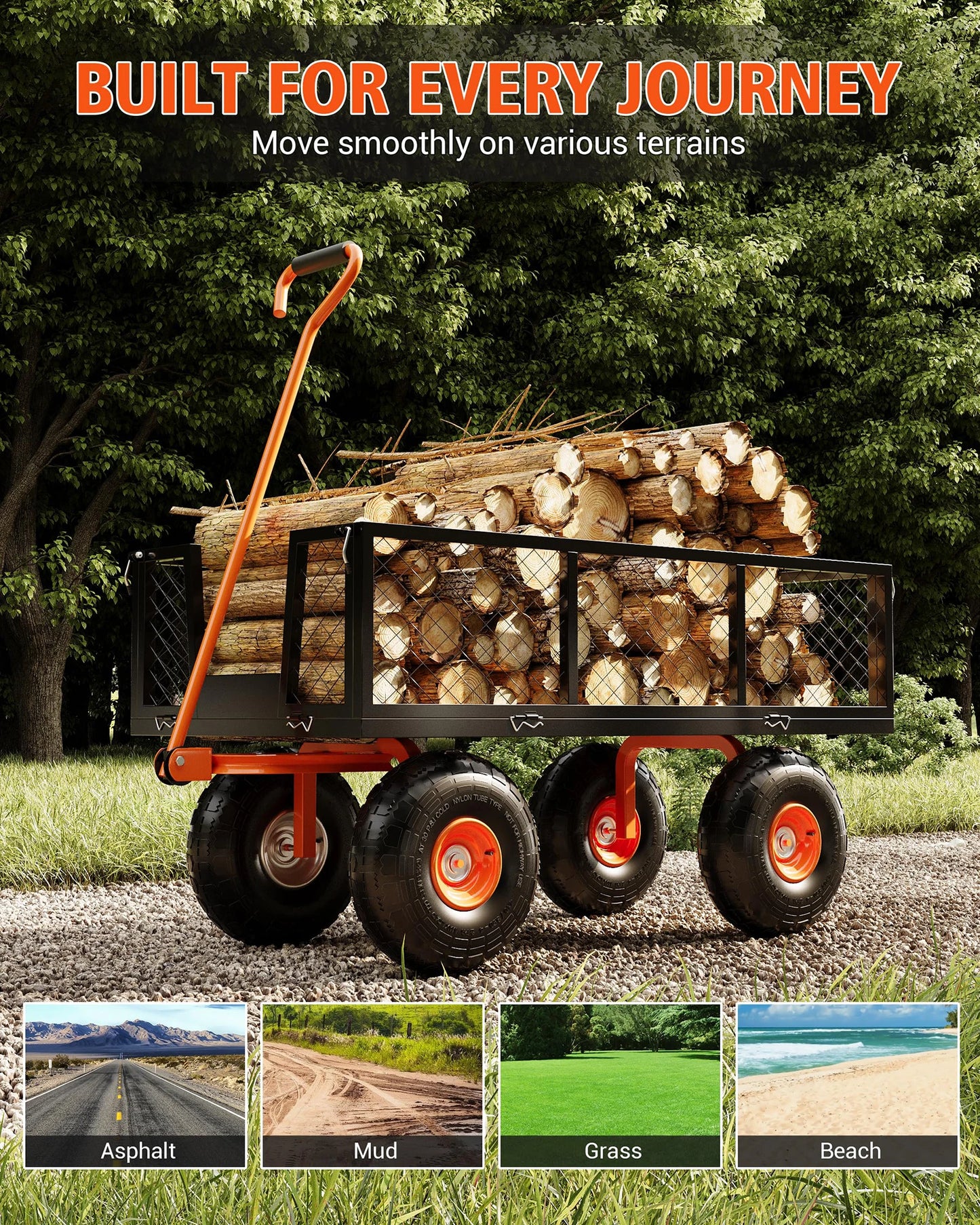 Steel Garden Utility Wagon
