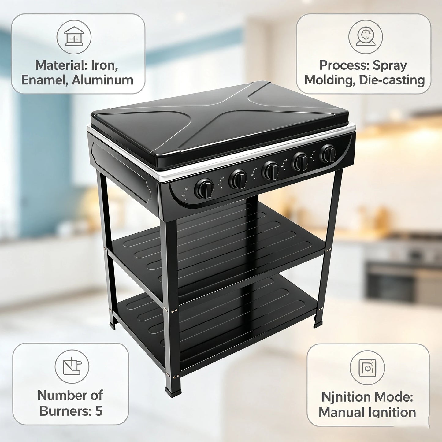 5 Burners Gas Stove