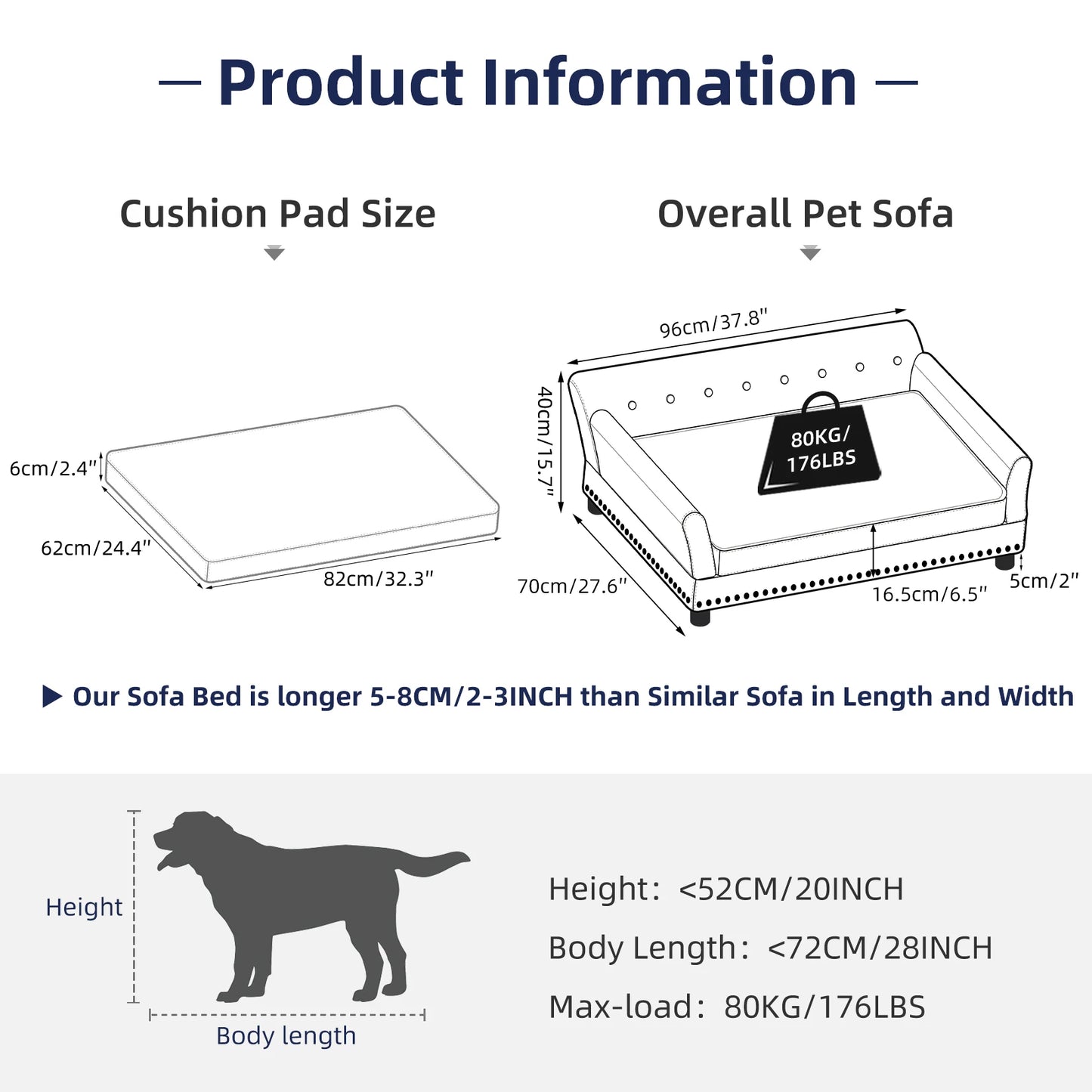 Extra Large Dog Sofa Couch Bed