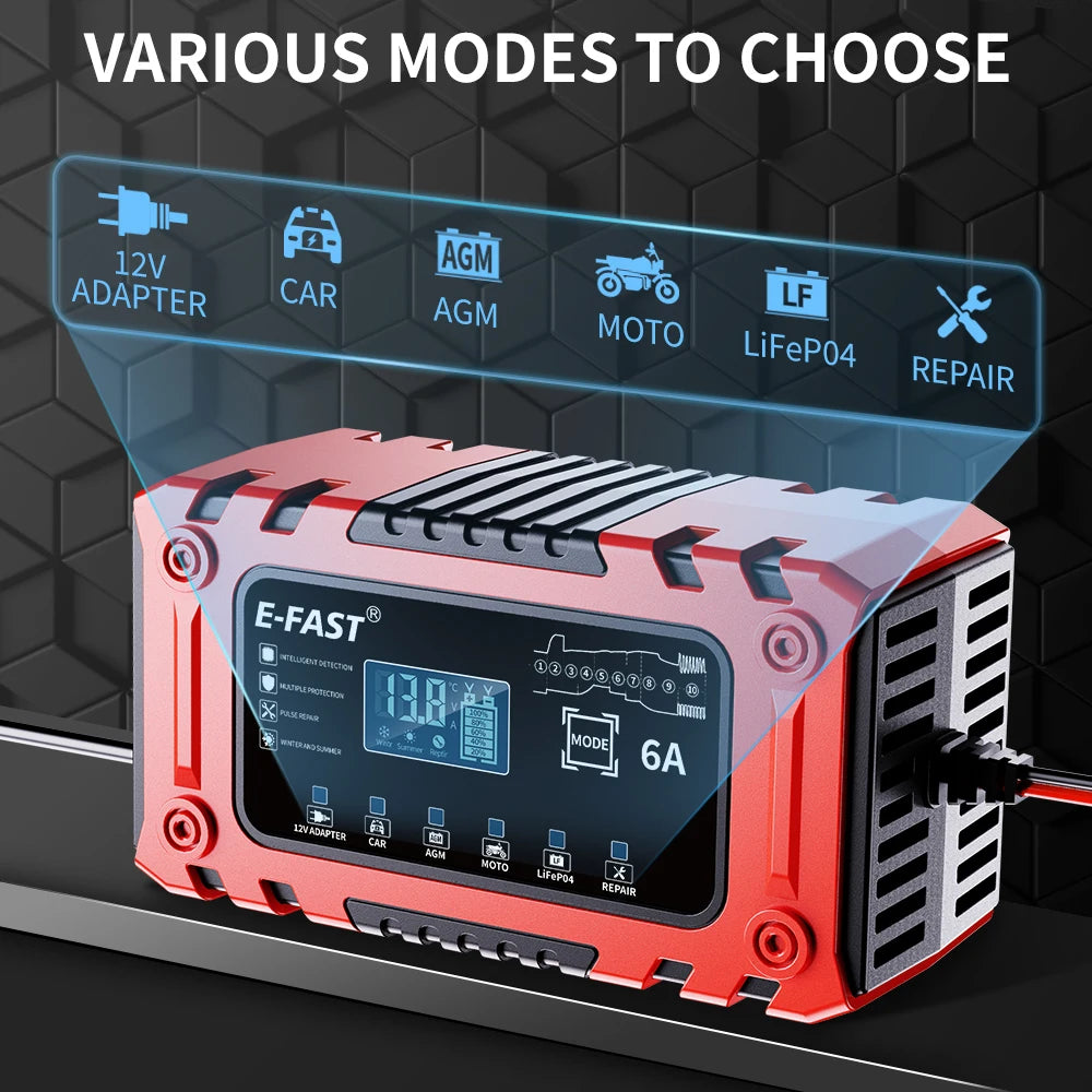 12V 6A Smart Battery Charger