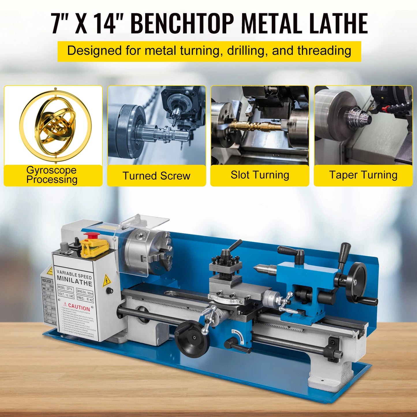 Mini Metal Lathe Machine 7"x14"
