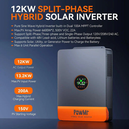 12KW Split Phase Inverter 48V 110V or 220V