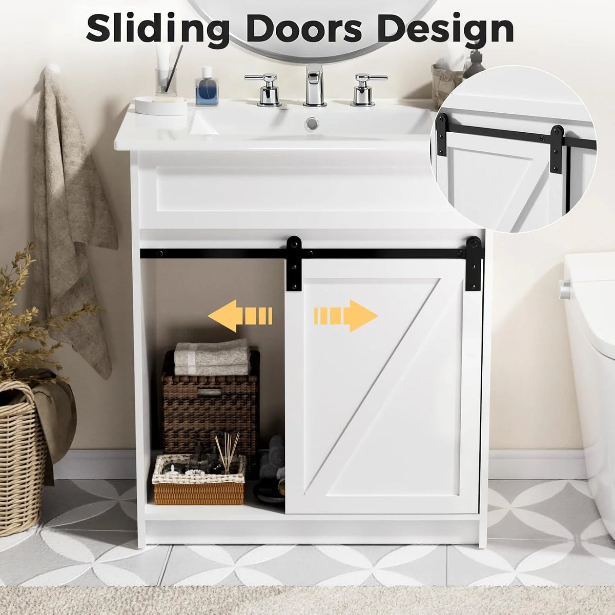 30" Farmhouse Bathroom Vanity with Sink
