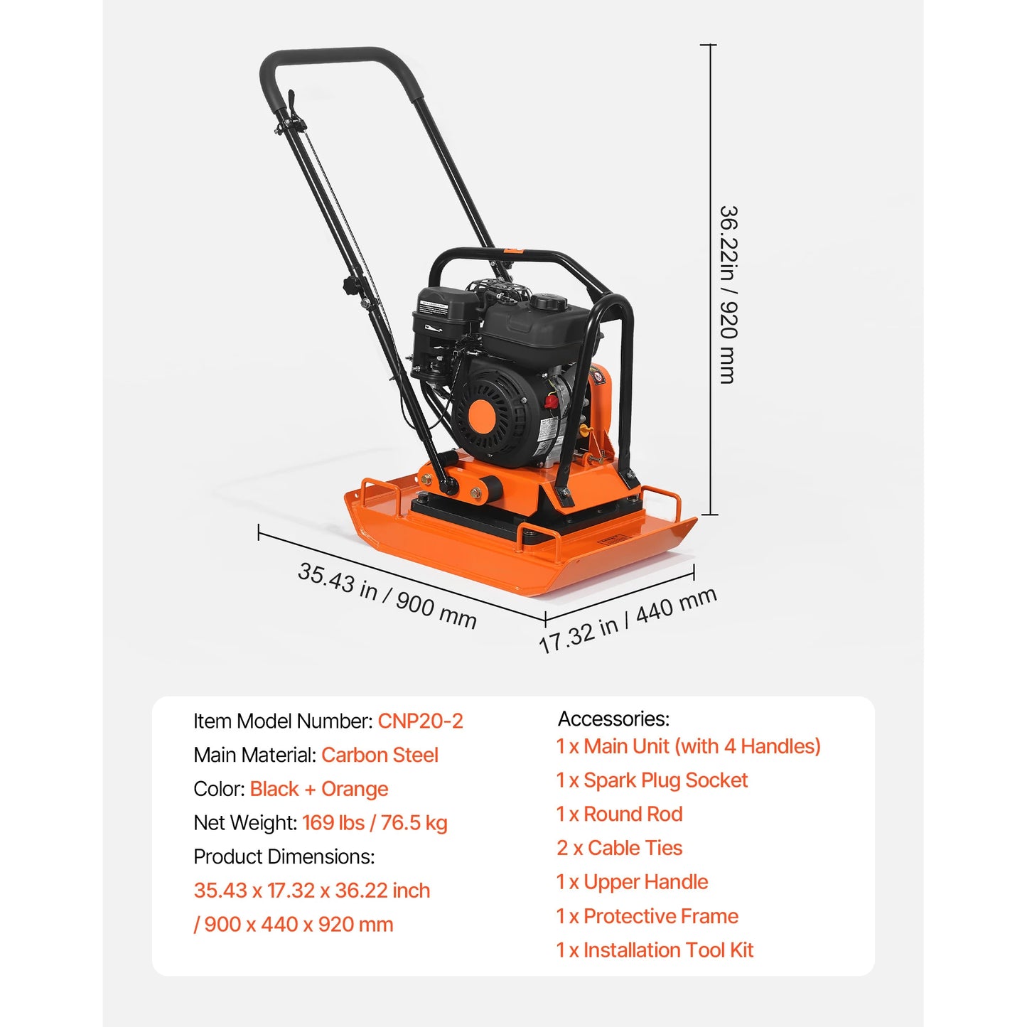 Plate Compactor 6.5 HP/7 HP