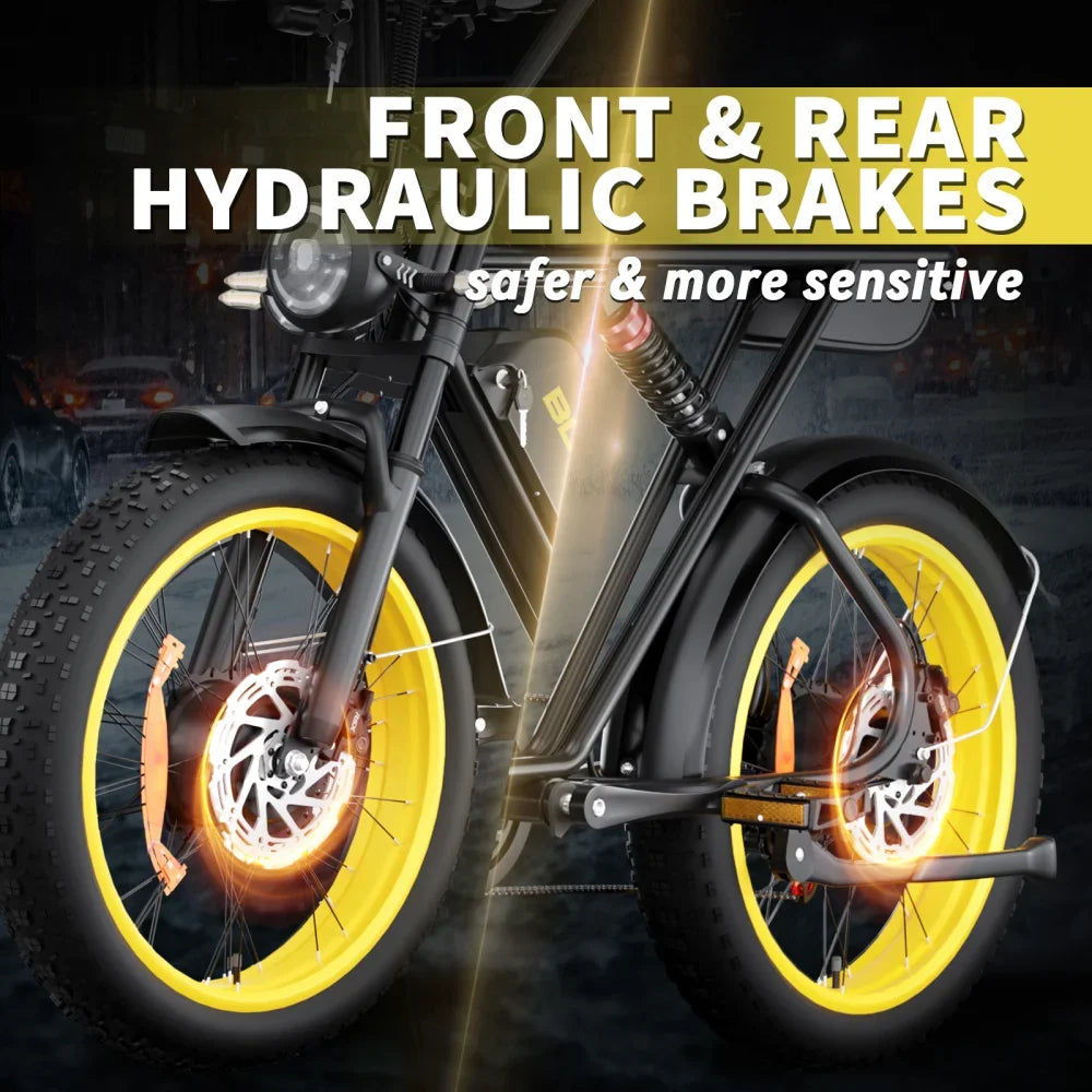 2000W Dual-Motor Electric Bike 52V 46AH Removable Battery