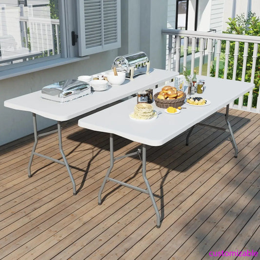 2 Pack Foldable Table 6ft, Plastic