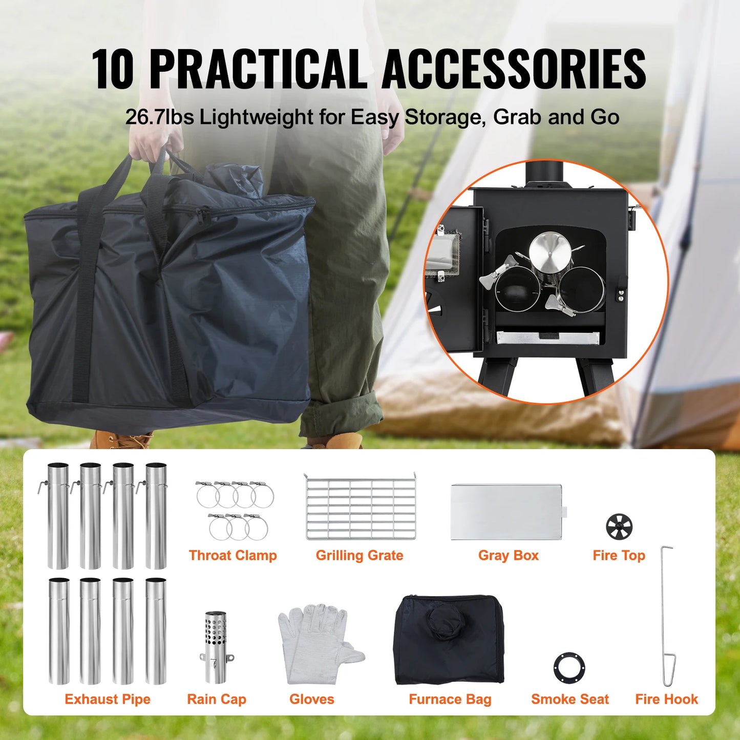 Camping Tent Stove / Wood Burning