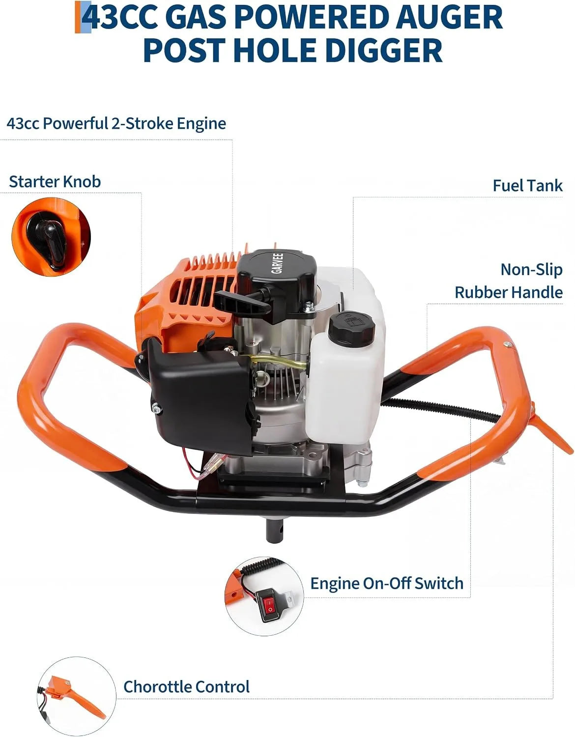 43cc Gas Powered Post Hole Digger