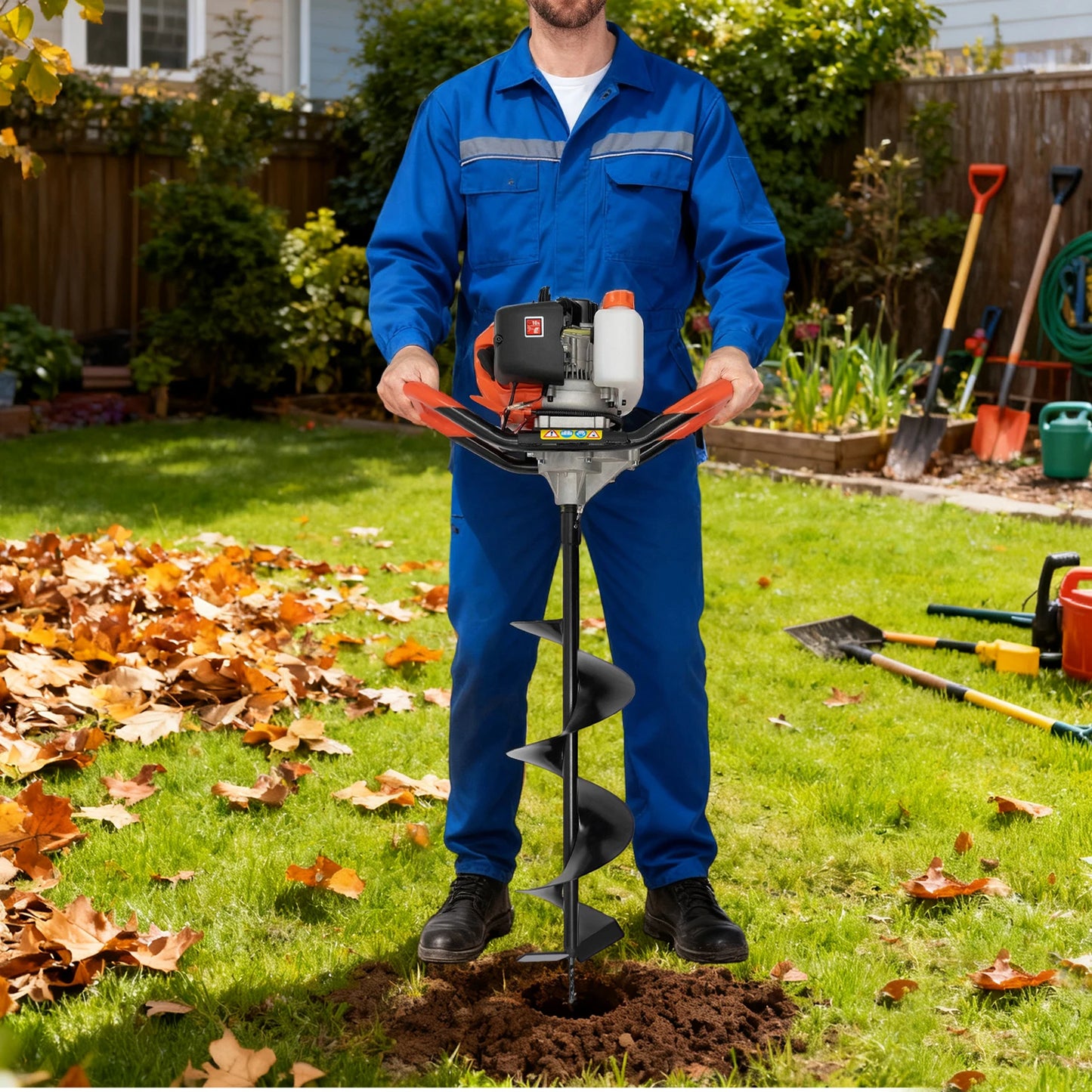2.3HP Gas Powered Post Hole Digger – 52cc