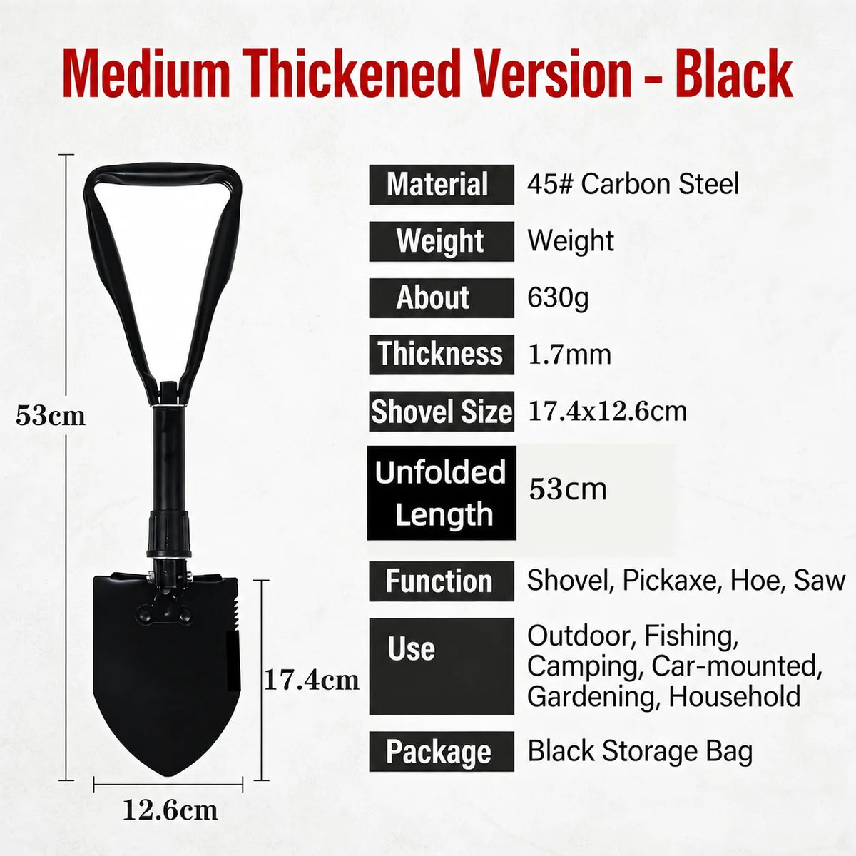 Camping Folding Shovel with Protective Sheath