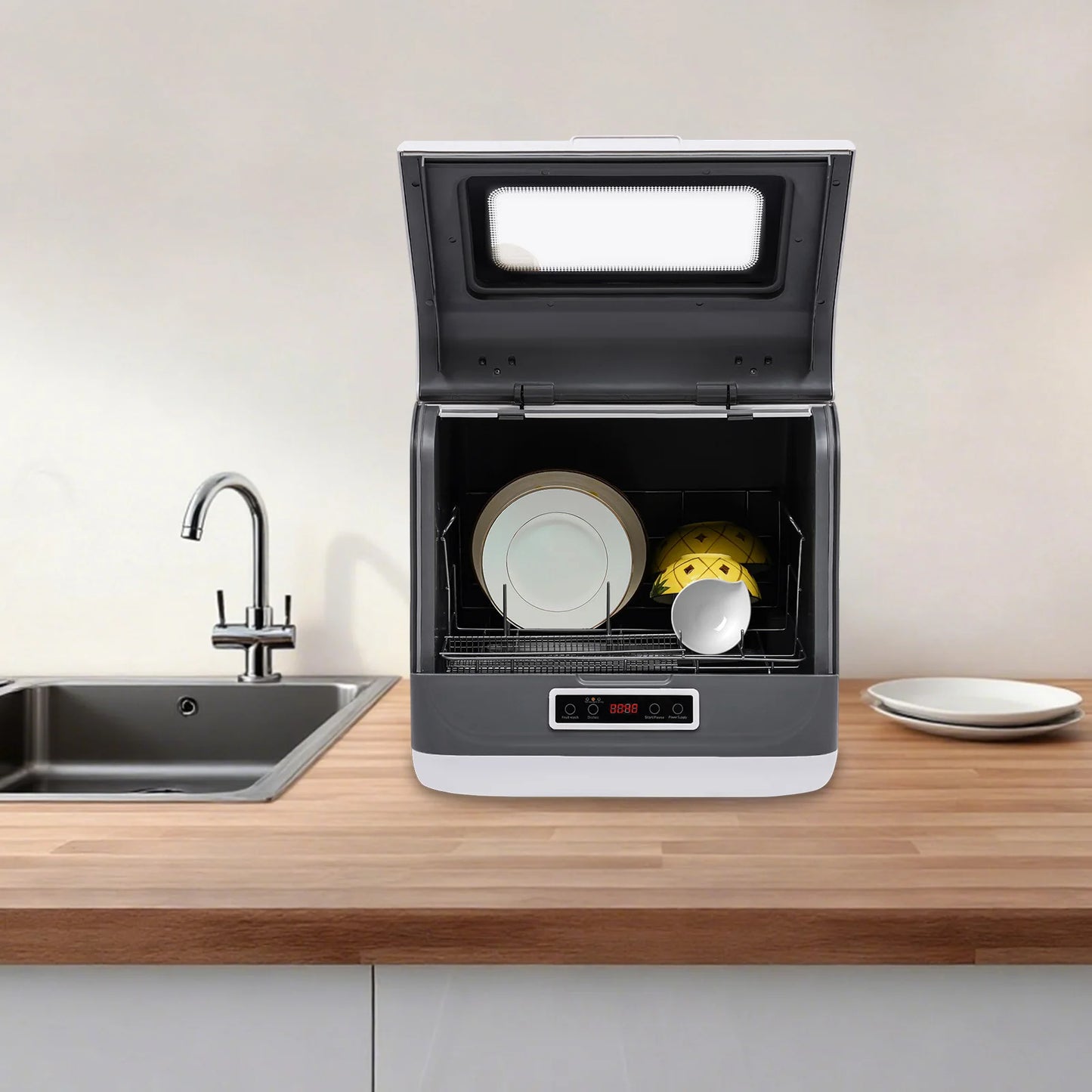 Countertop Dishwasher+800W Rated Power, Portable