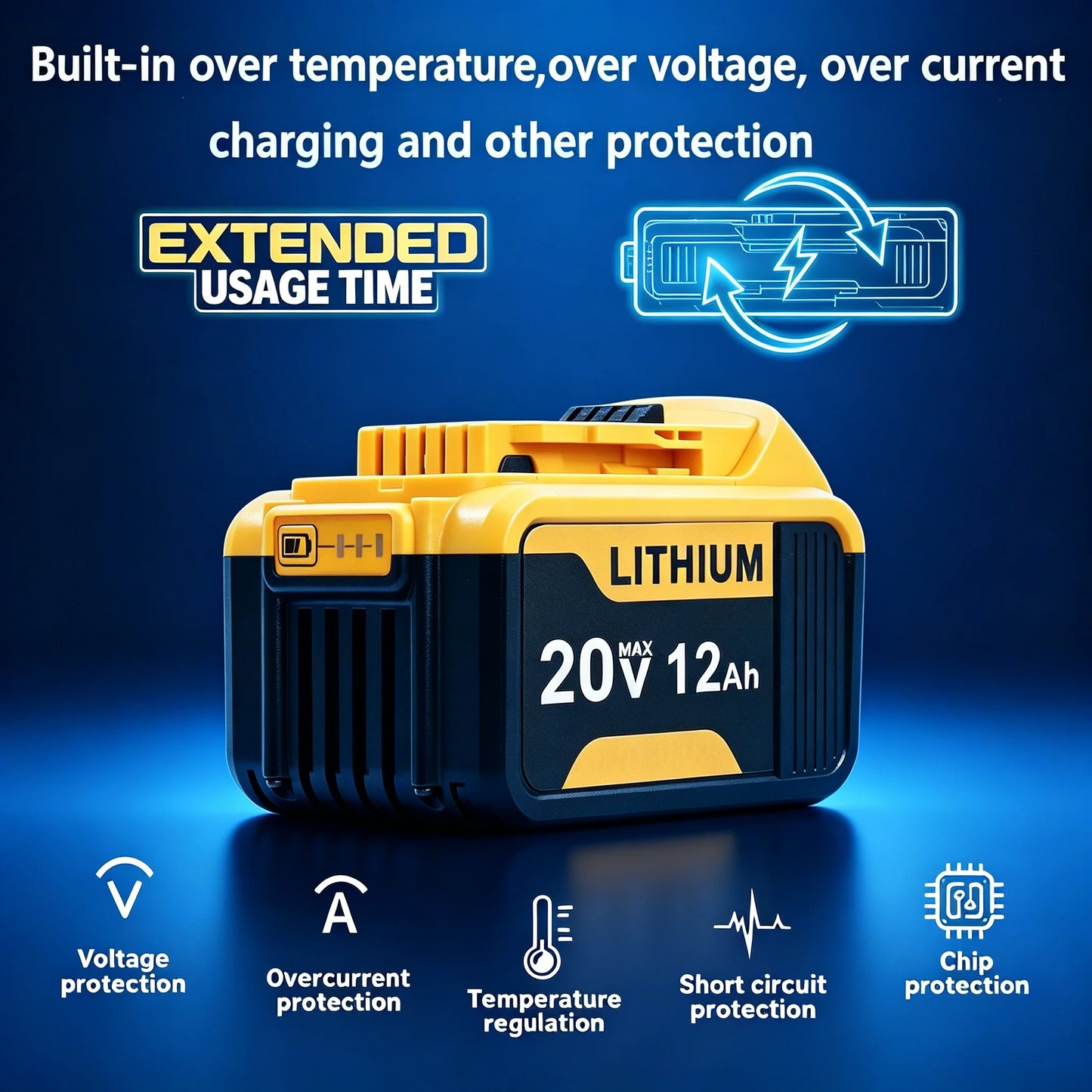  Compatible with DCB203, DCB206, DCB205, DCB204, DCB200 for DeWalt 20V Battery Replacement,