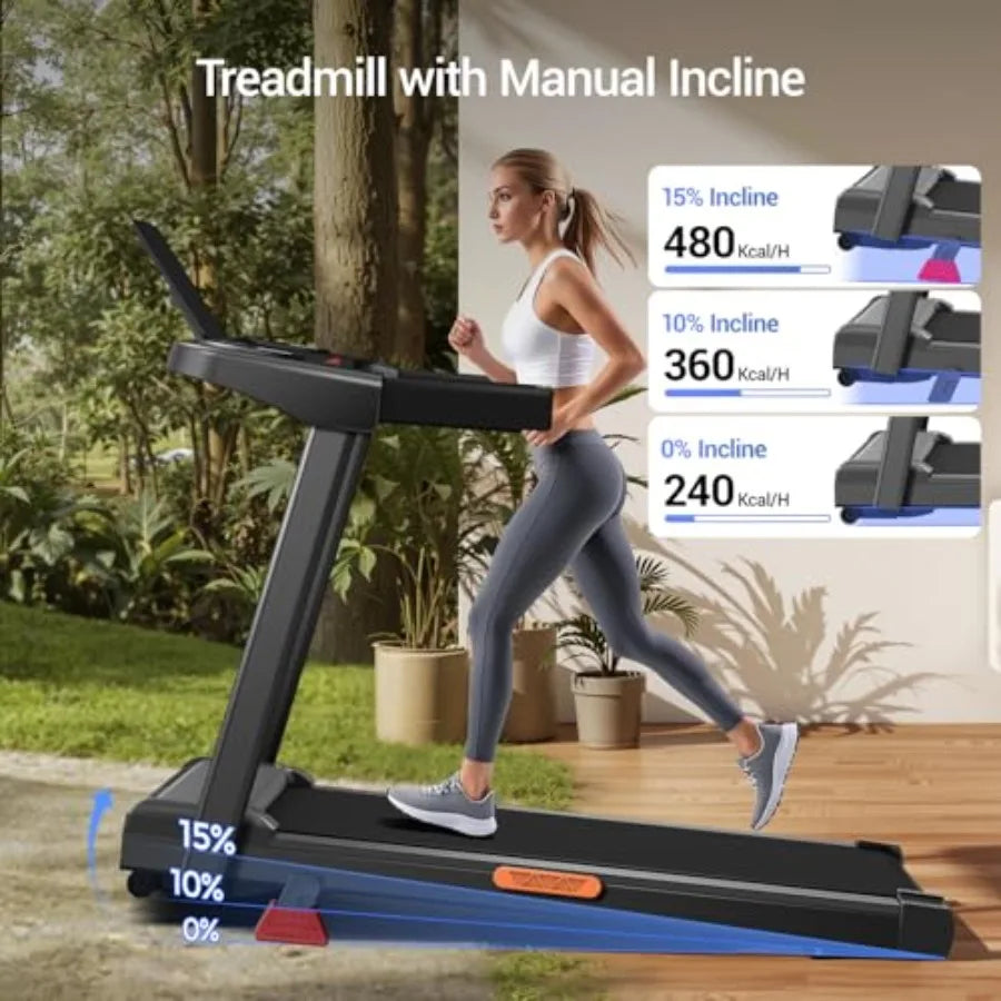 Foldable Treadmill with 15% Incline