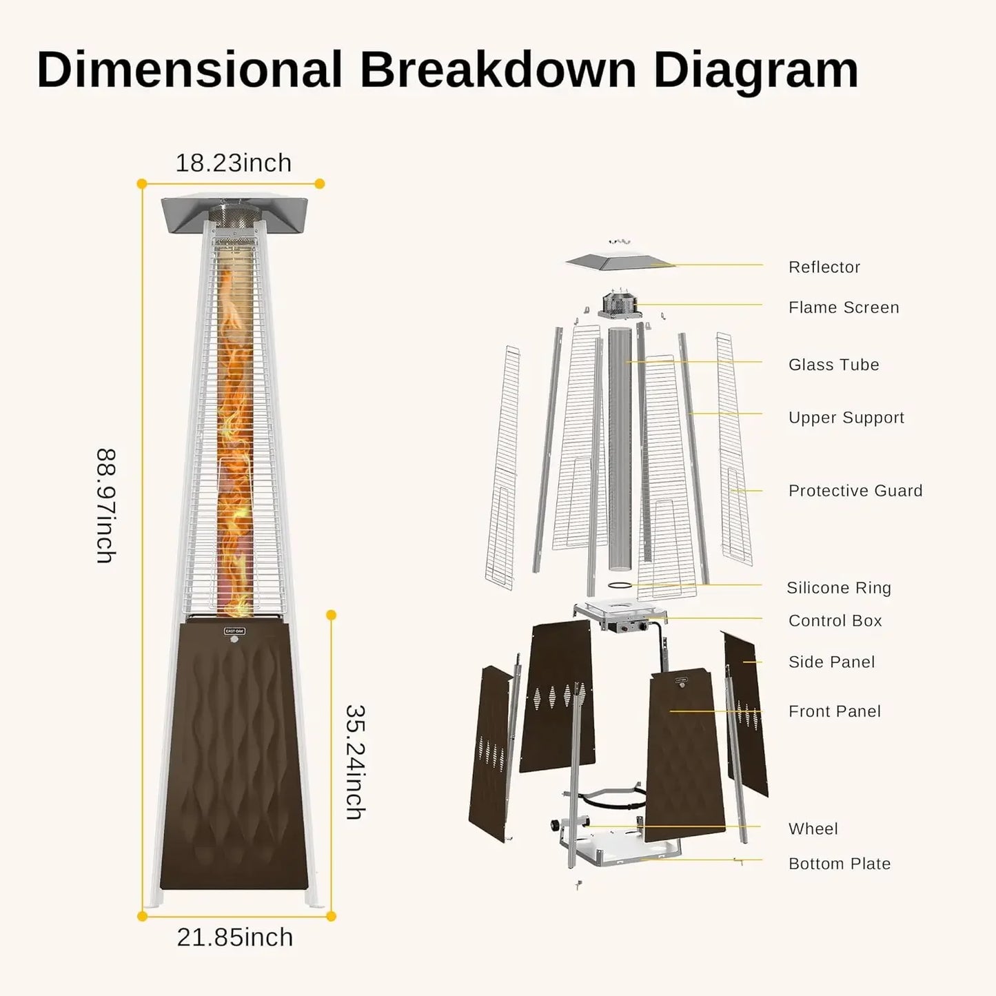 48,000 BTU Pyramid Patio Heater
