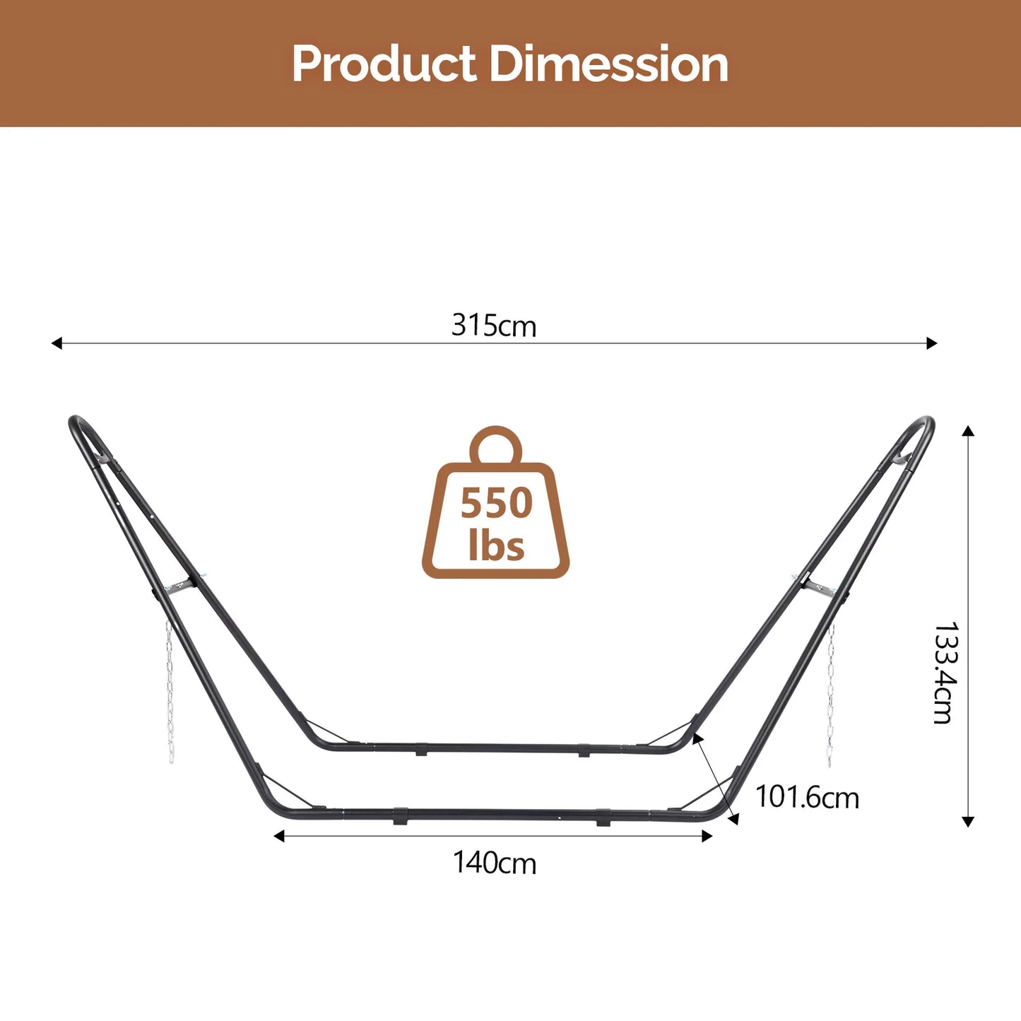 Double-Barrel Hammock Stand Only