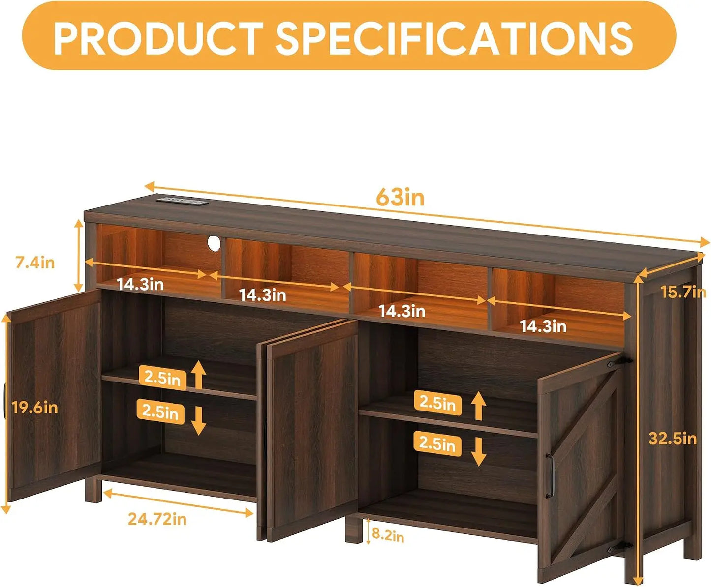 Wooden Buffet Sideboard Cabinet