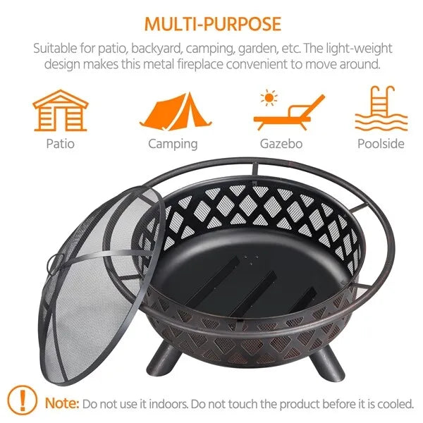 36'' Wood Burning Fire Pit