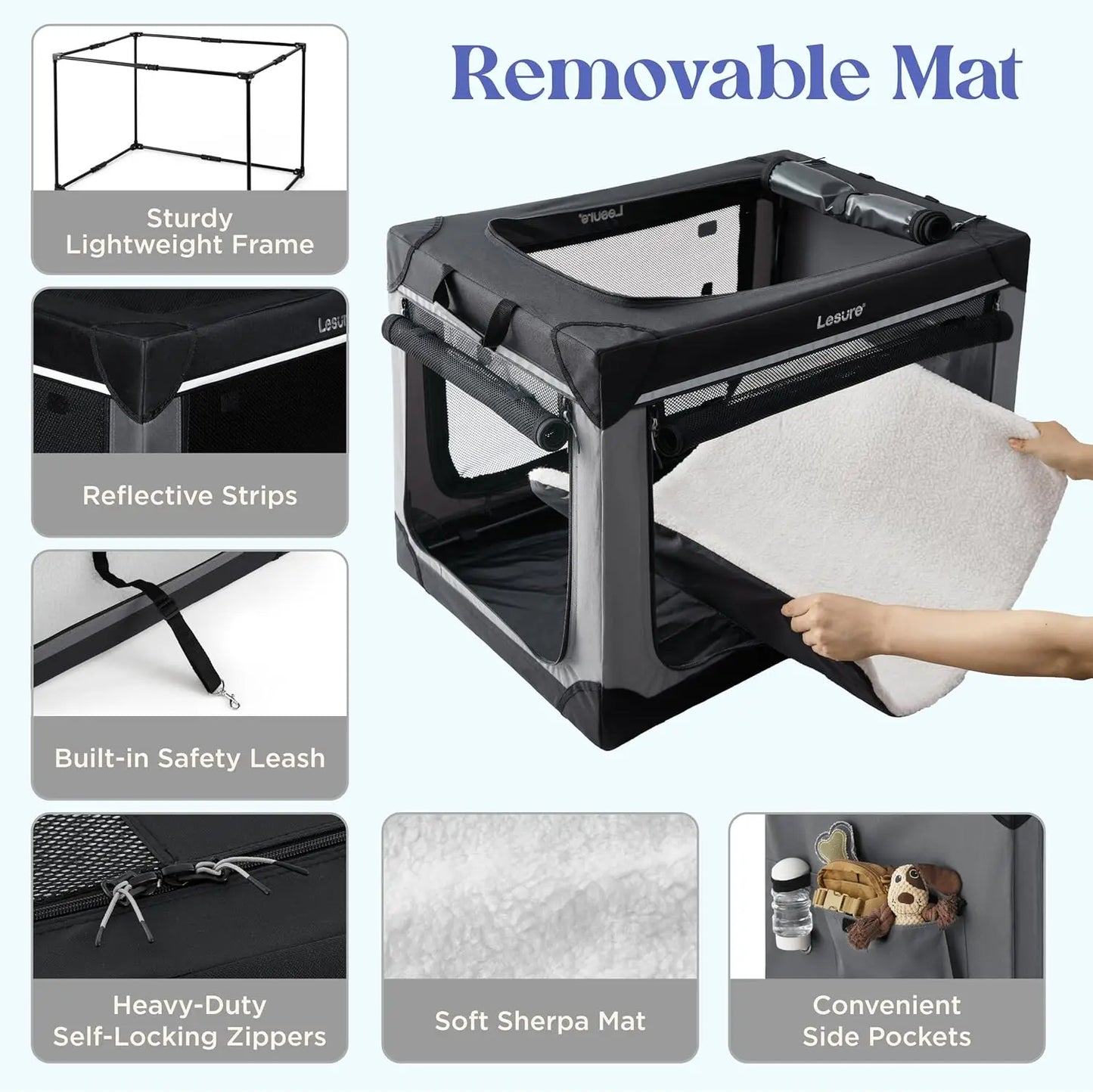 Soft Collapsible Dog Crate - 42 Inch