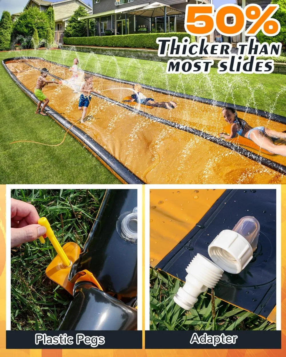 32ft Slip Water Slide for Kids & Adults, Extra Long