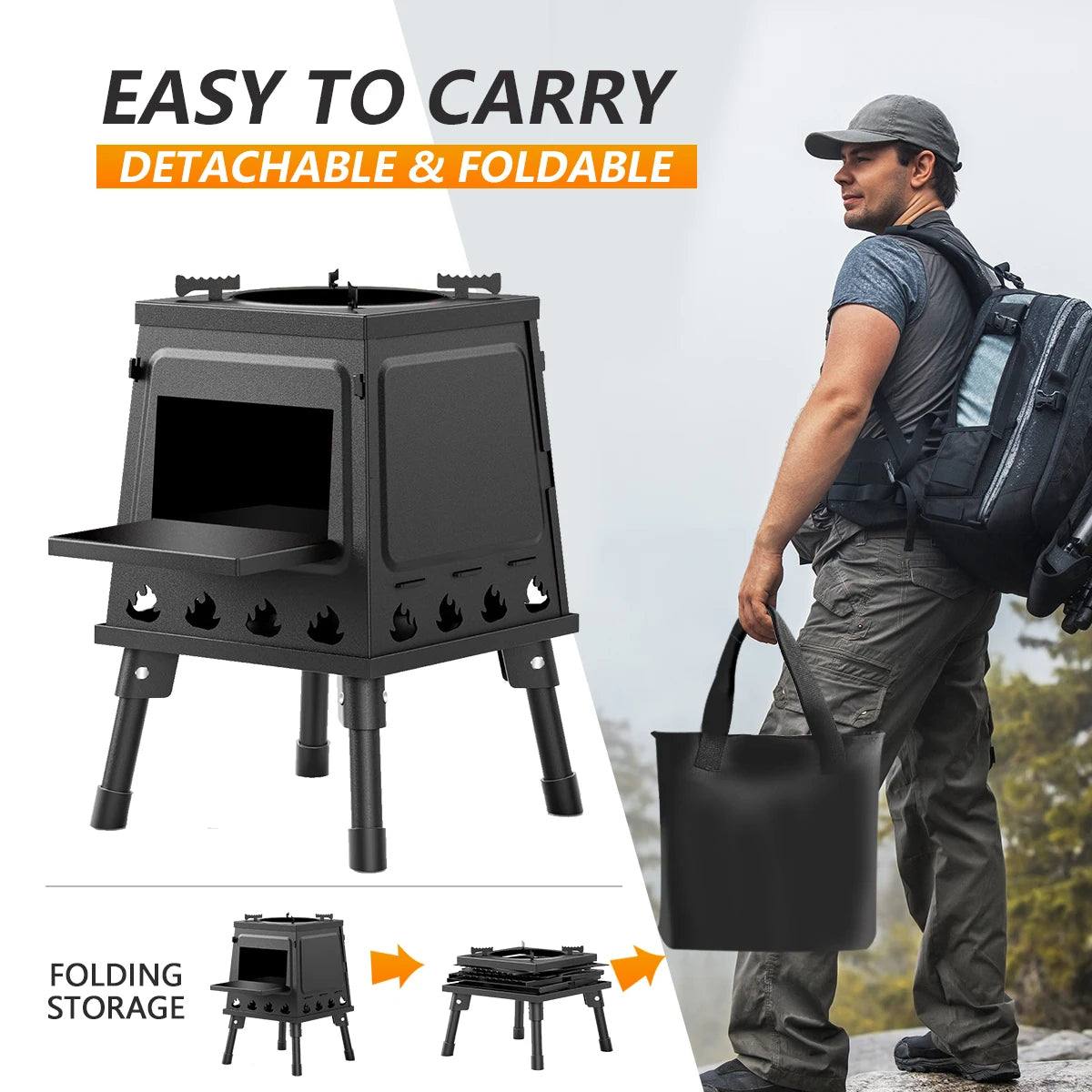 Wood Burning Camp Stove  Cast Iron