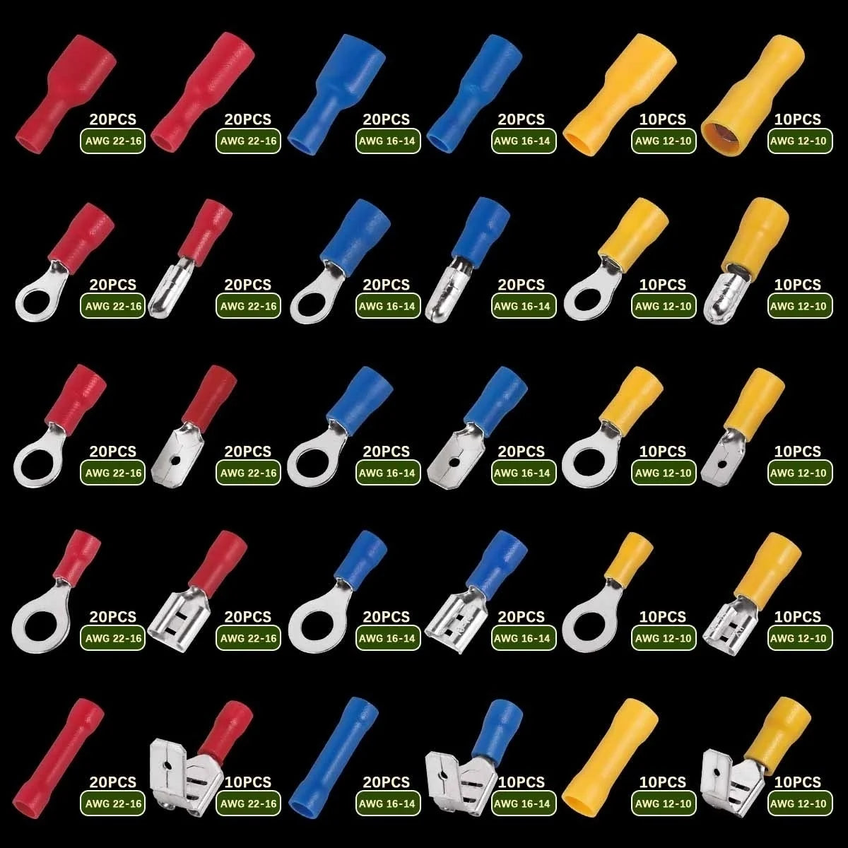 280PCS Insulated Electrical Wire Terminals Kit