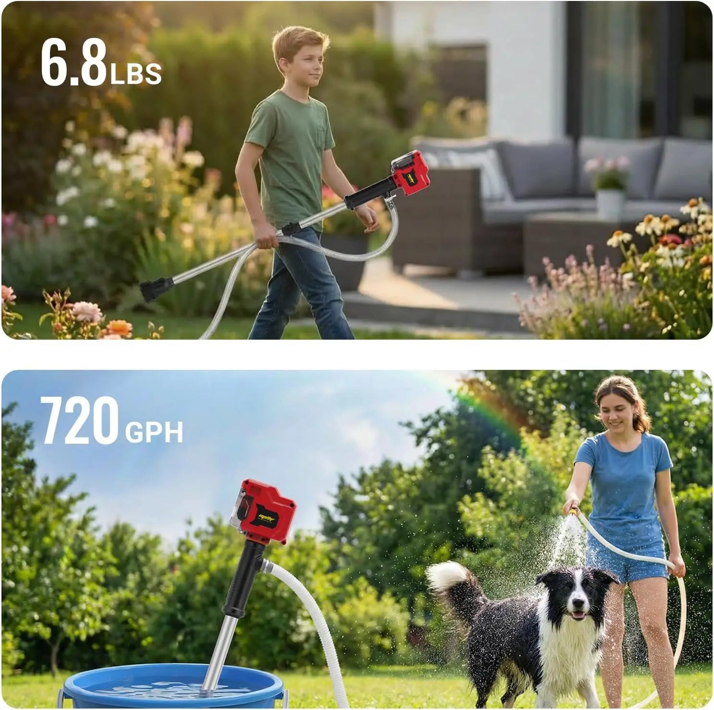 Stick Water Transfer Pump Compatible with Milwaukee 18V Battery