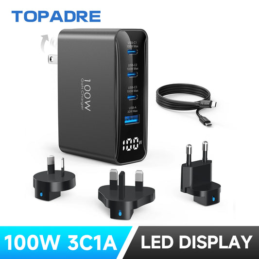 100W USB C Travel Charger, 4-Ports