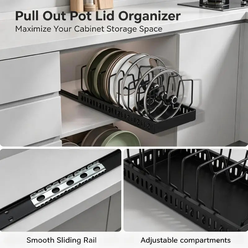 pots, bowls, and lids storage rack