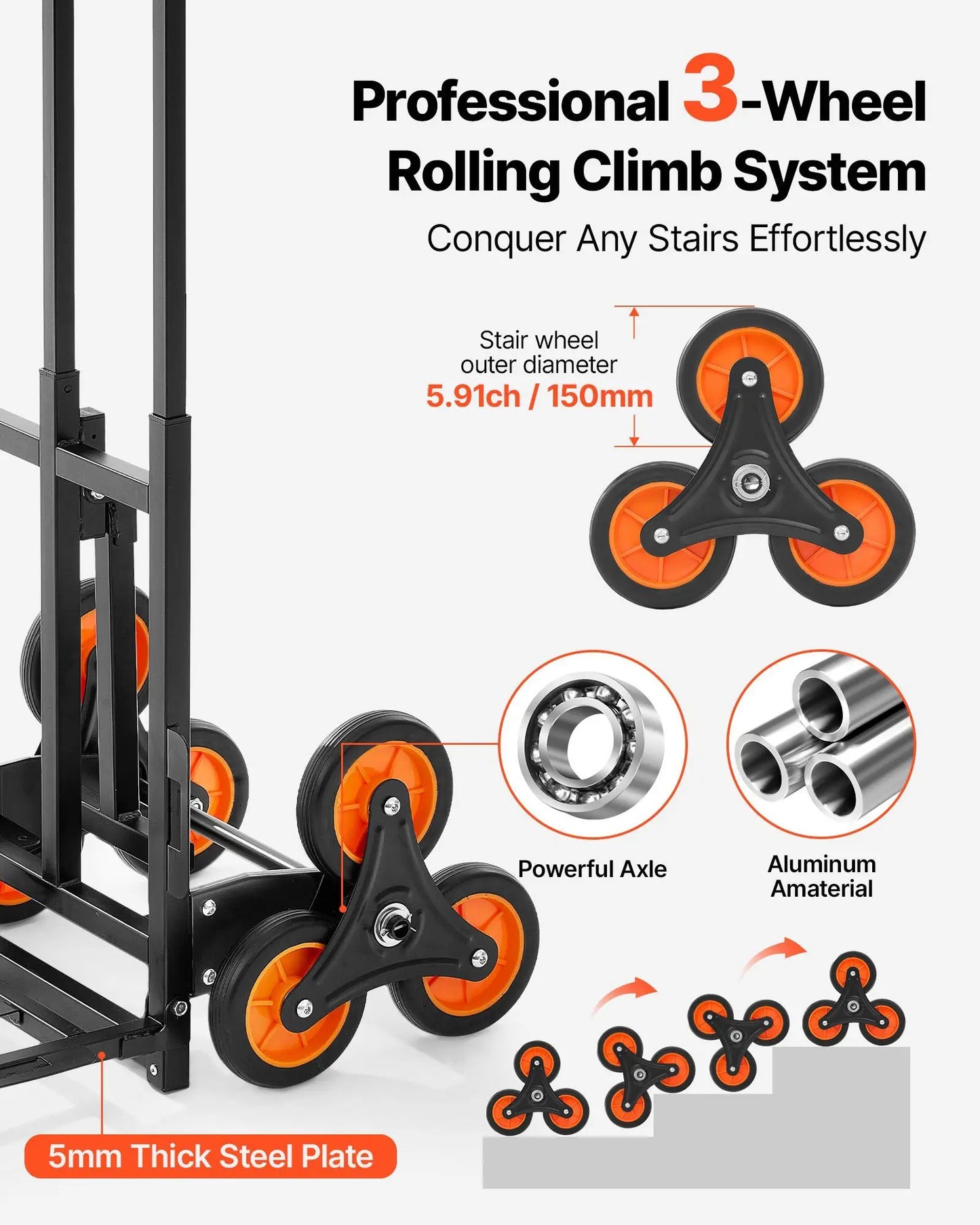 Stair Climbing Cart, 220 lbs
