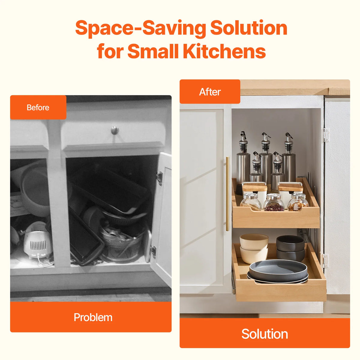 2 Tier Pull Out Cabinet Organizer