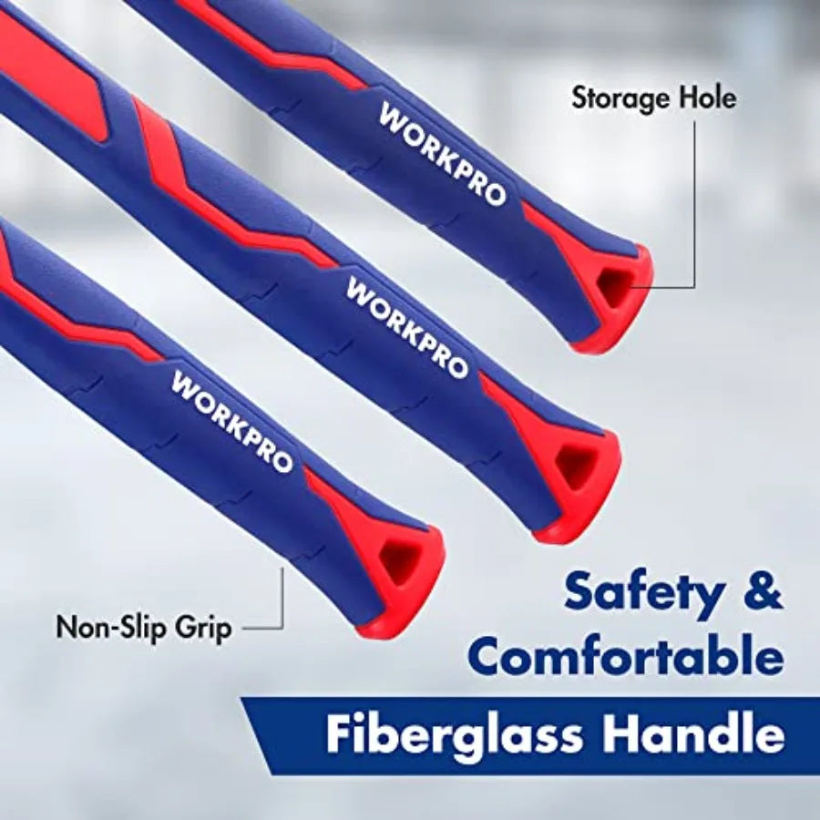 5-Piece Hammer, Fiberglass Handle Set