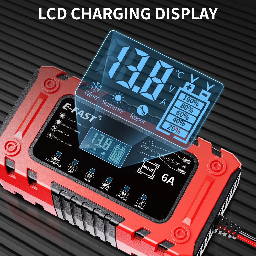 12V 6A Smart Battery Charger