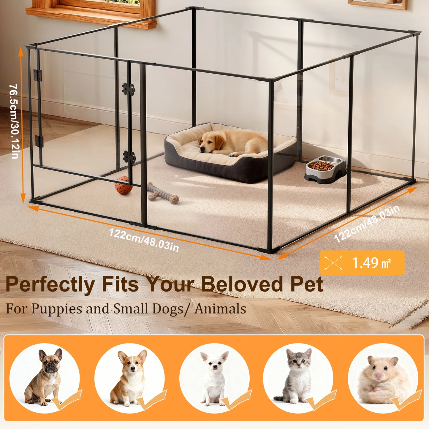 Large Acrylic Dog Playpen Enclosure