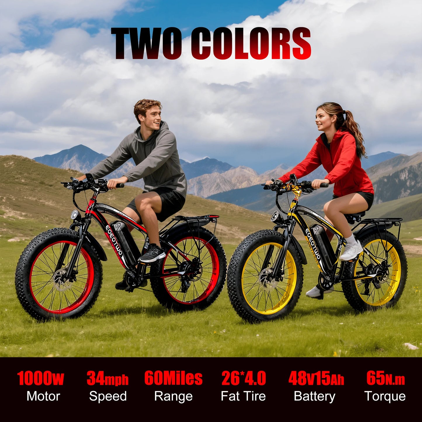 1500W Electric Bike 48V 15Ah Battery 26"