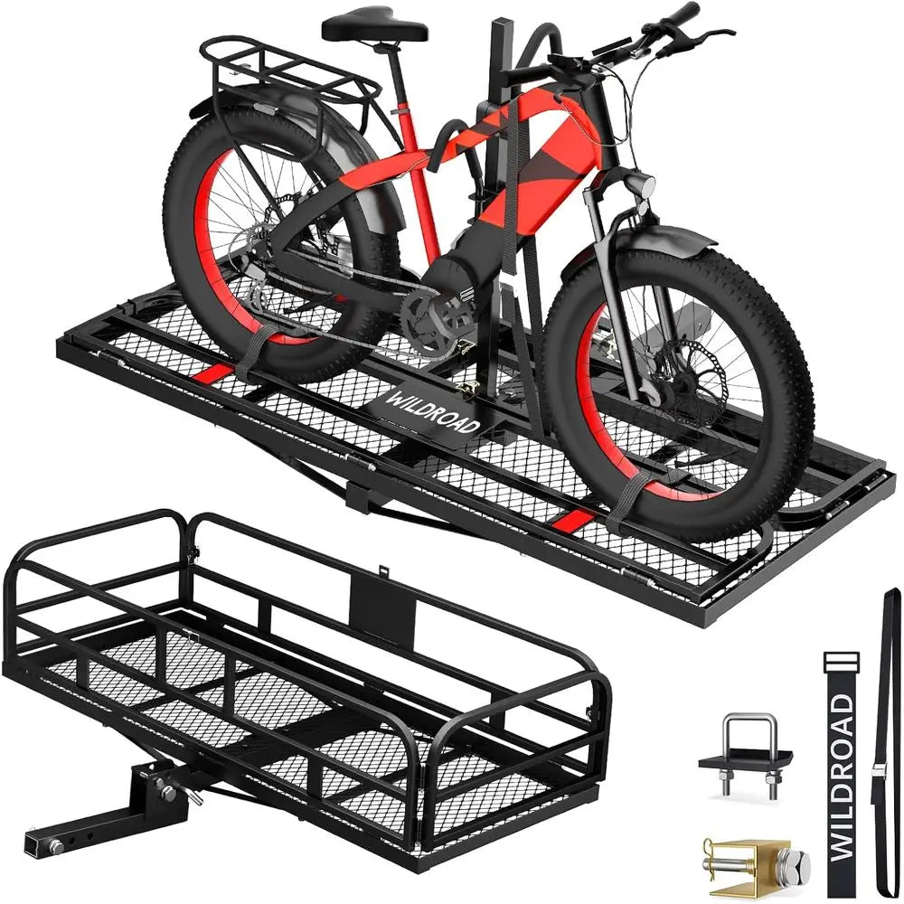Hitch Cargo Carrier with Bike Rack  500 LBS Capacity