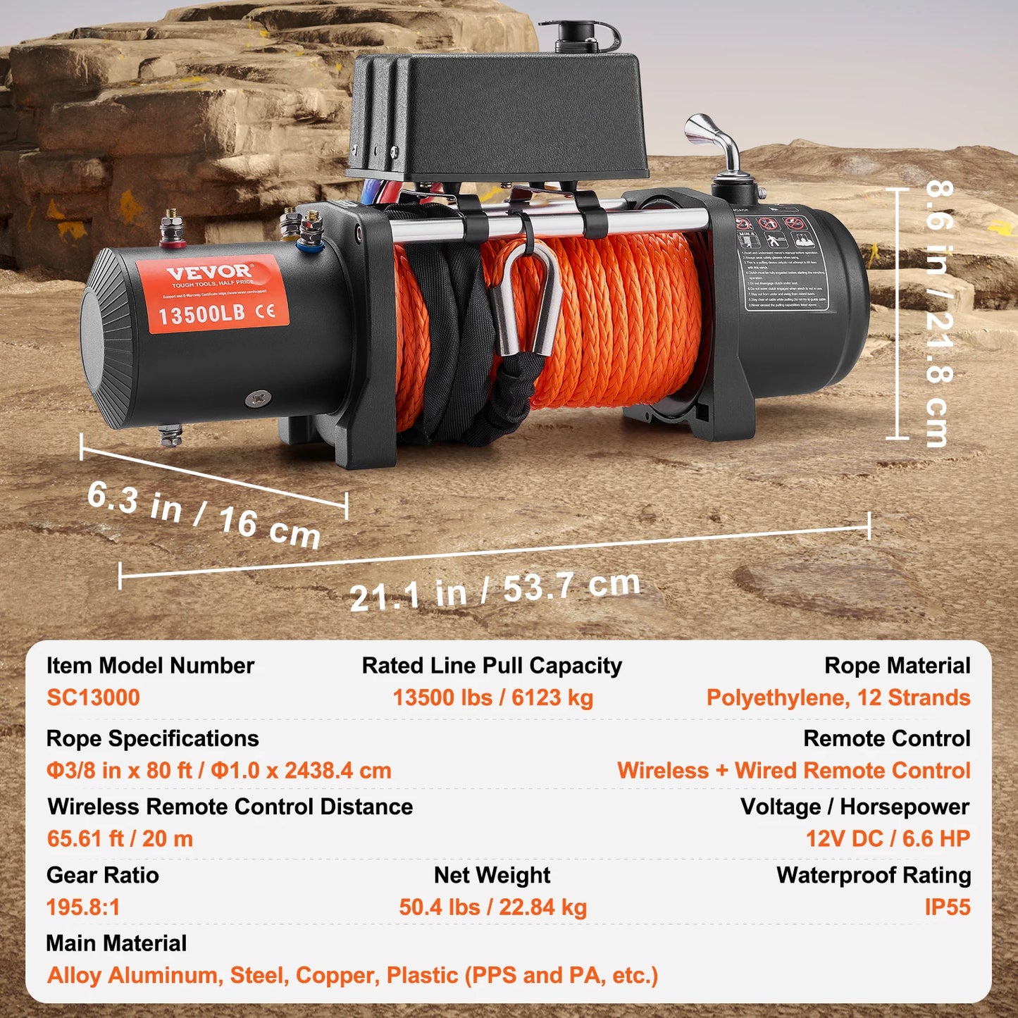 13500lbs Electric  Truck Winch