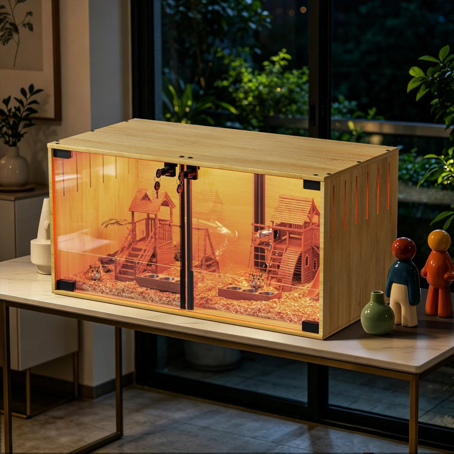 Wooden Hamster Guinea Pigs Cage