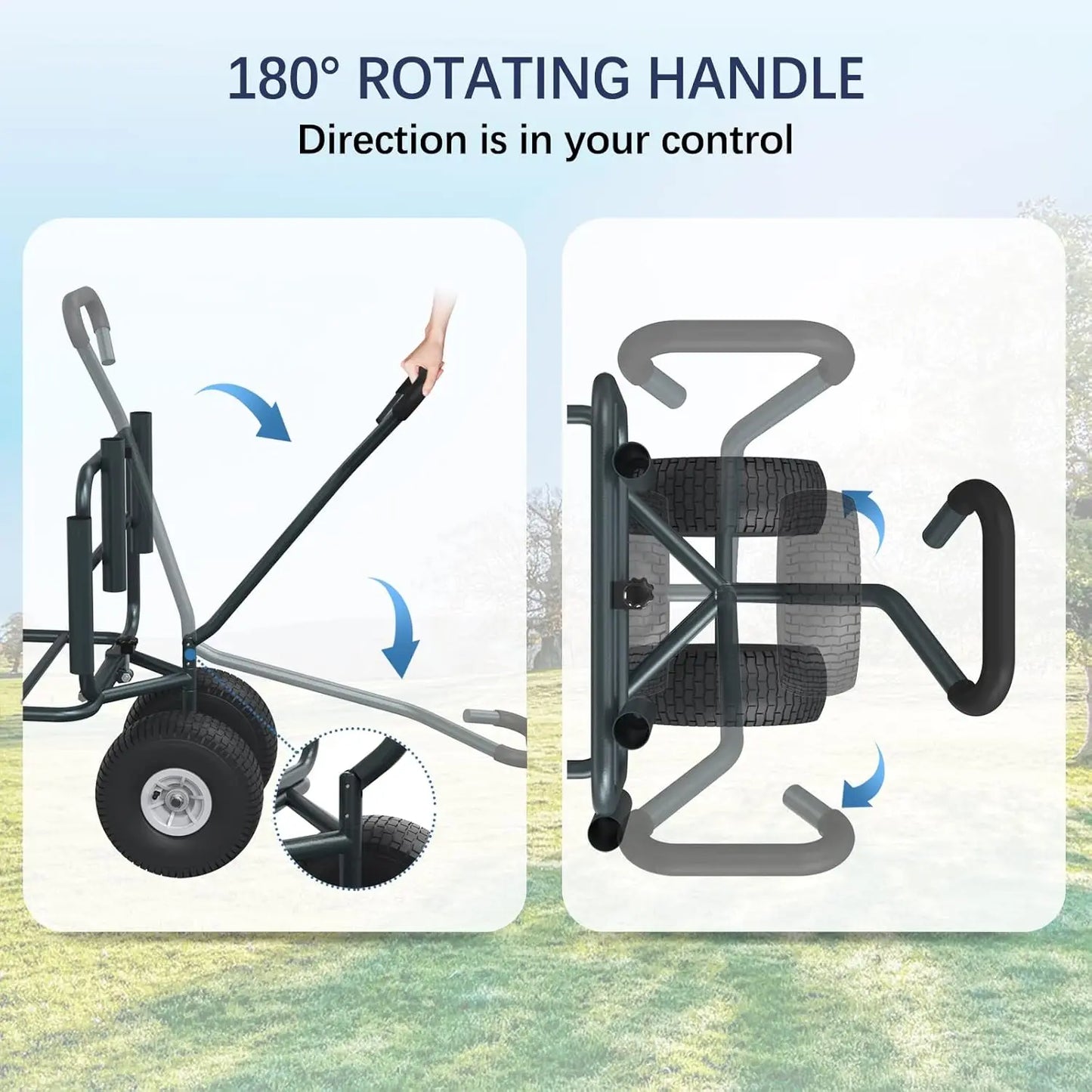 Fishing Cart with Big Wheels and Rod Holders