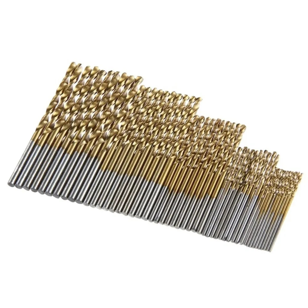 50pcs High Speed Steel Titanium-plated  Drill BitSet
