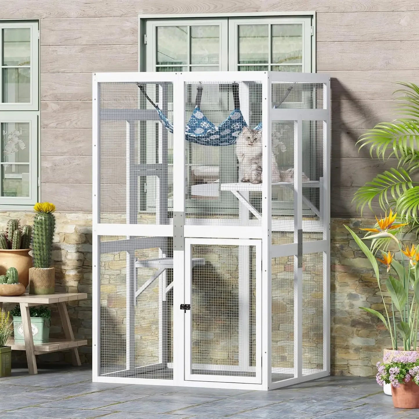 Wooden Catio Outdoor Cat Enclosure