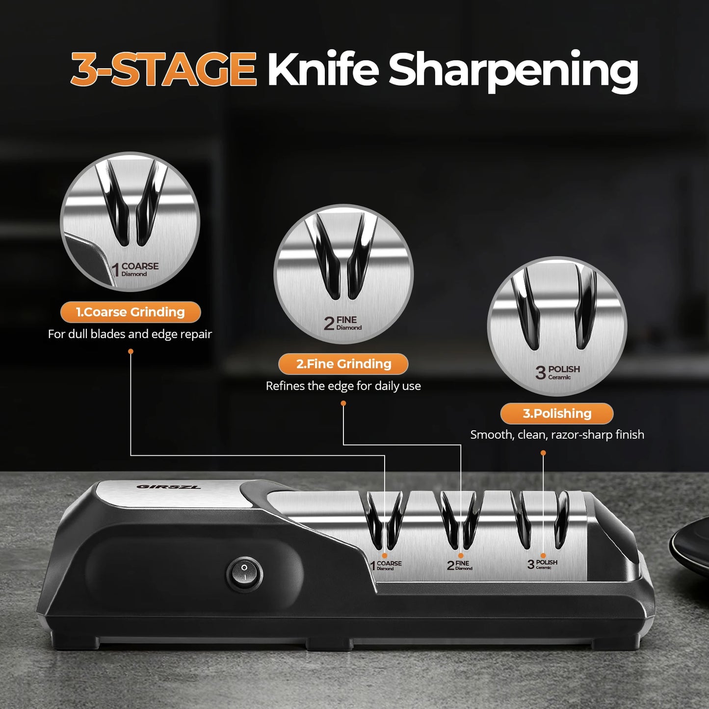 3-Stage Electric Knife Sharpener